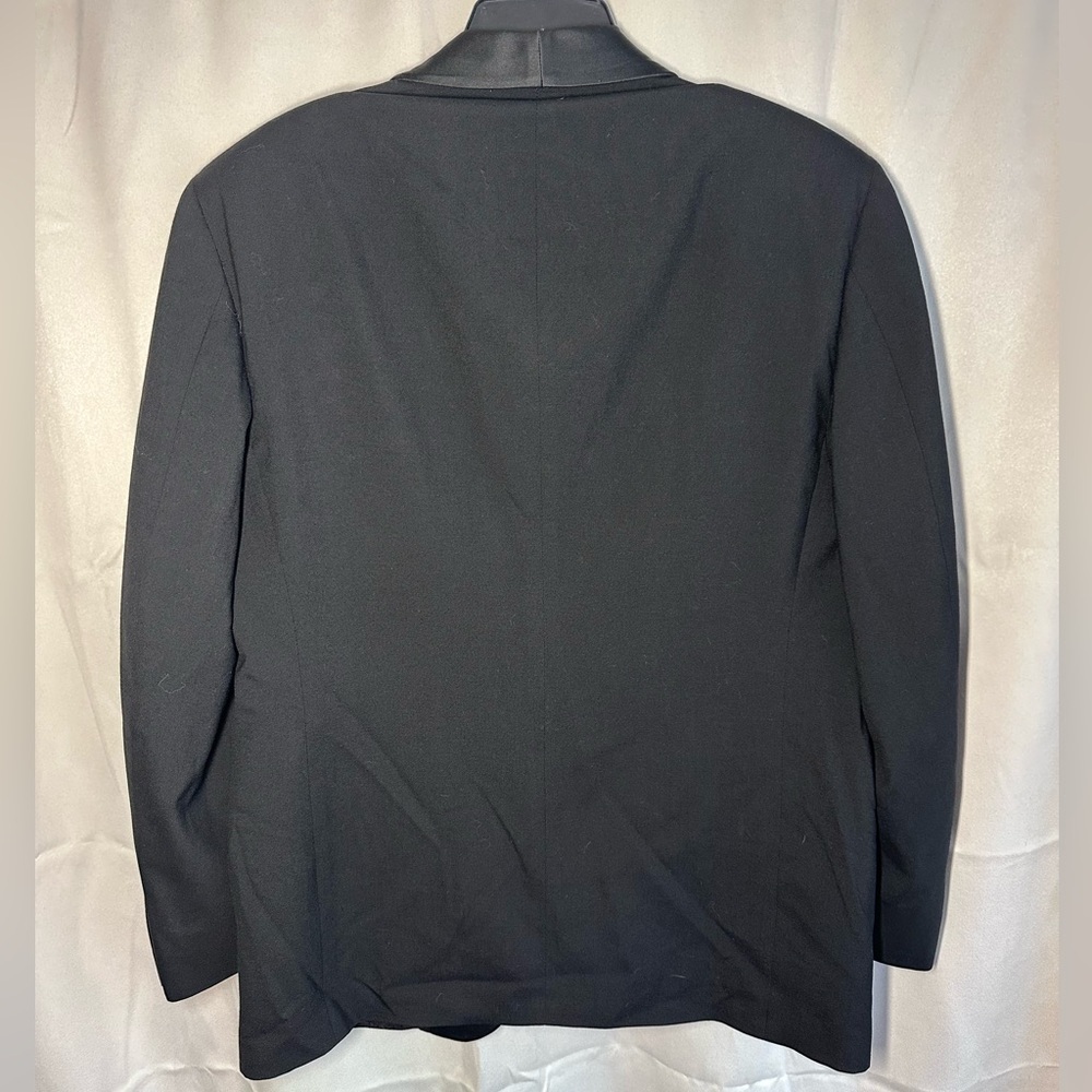 Vintage Christian Dior Pure Wool Tuxedo‎ Blazer Jacket Black Satin 42R - Picture 2 of 11